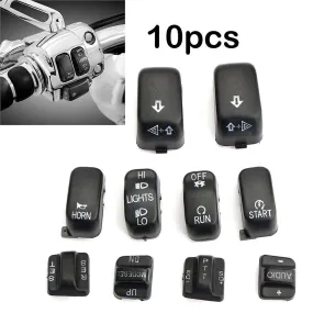 10pcs Replacement Housing Switch Cap Button Cover Kit black_10pcs 10pcs Replacement Housing Switch Cap Button Cover Kit black_10pcs