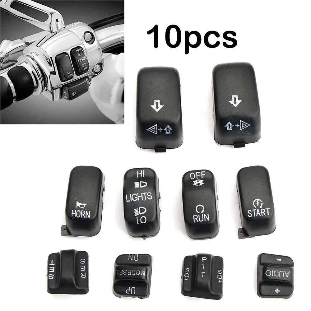 10pcs Replacement Housing Switch Cap Button Cover Kit black_10pcs