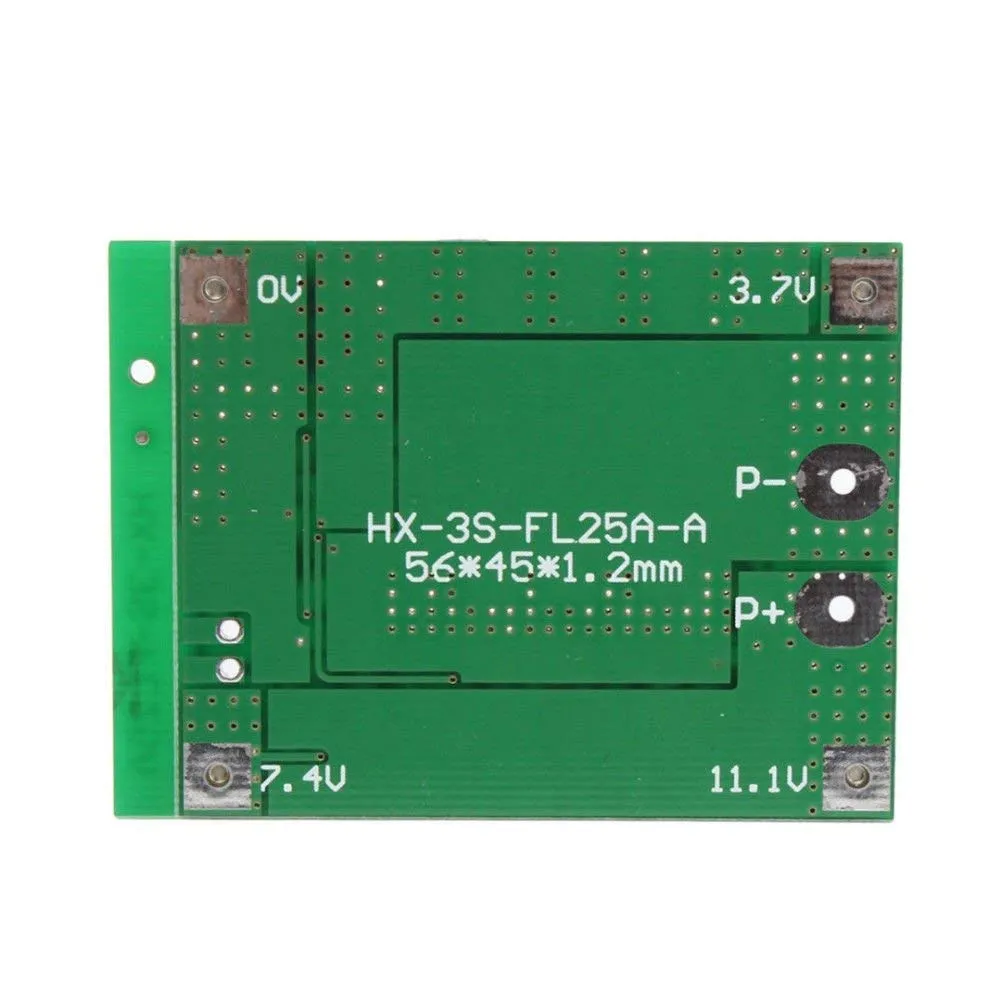 12.6V BMS 3S 25A 18650 Lithium Battery Protection Board HX-3S-FL25A-A