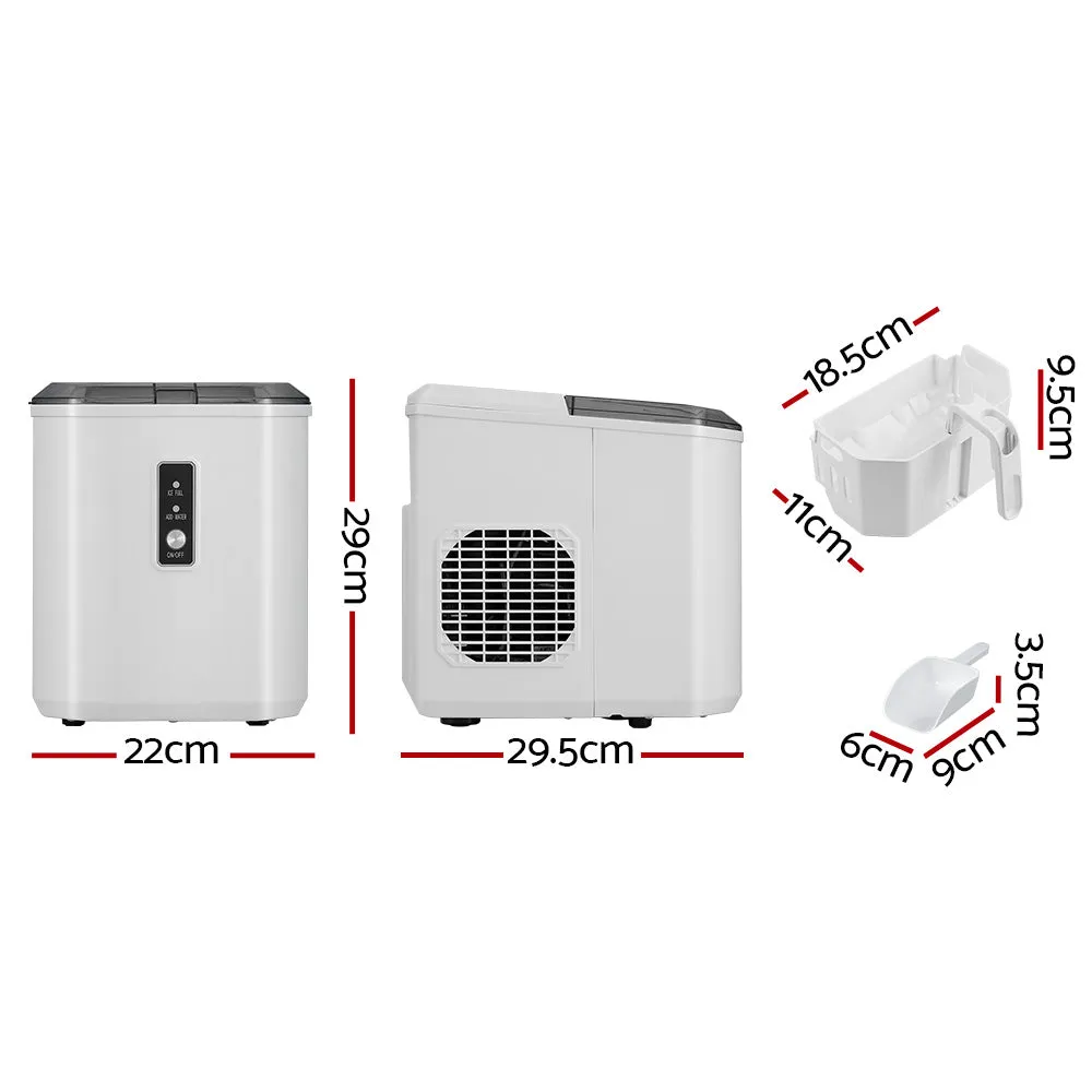 12kg Ice Maker Machine Portable Ice Cube Tray Bar Countertop 2L - Black