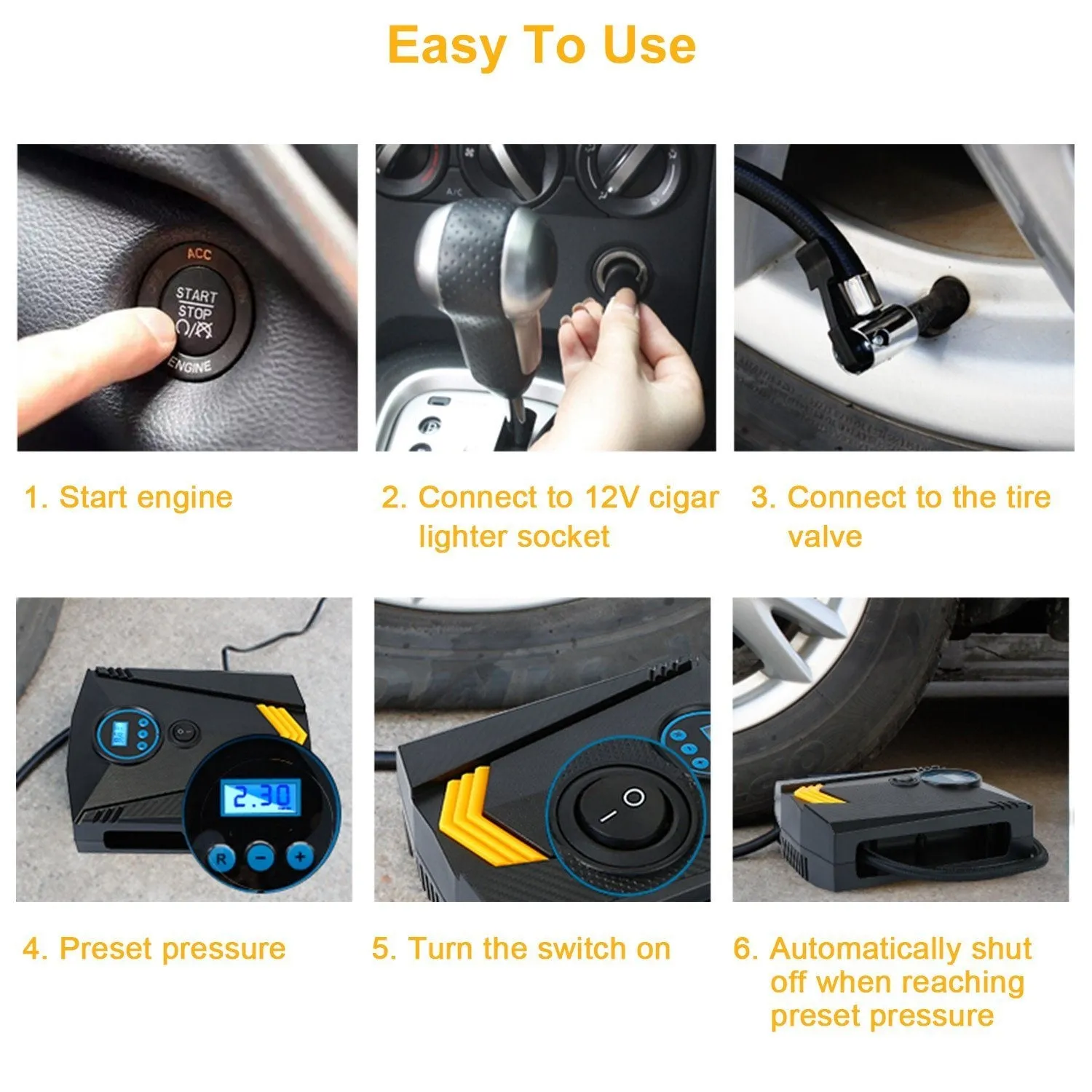12V DC 100W 150PSI Digital Tire Inflator