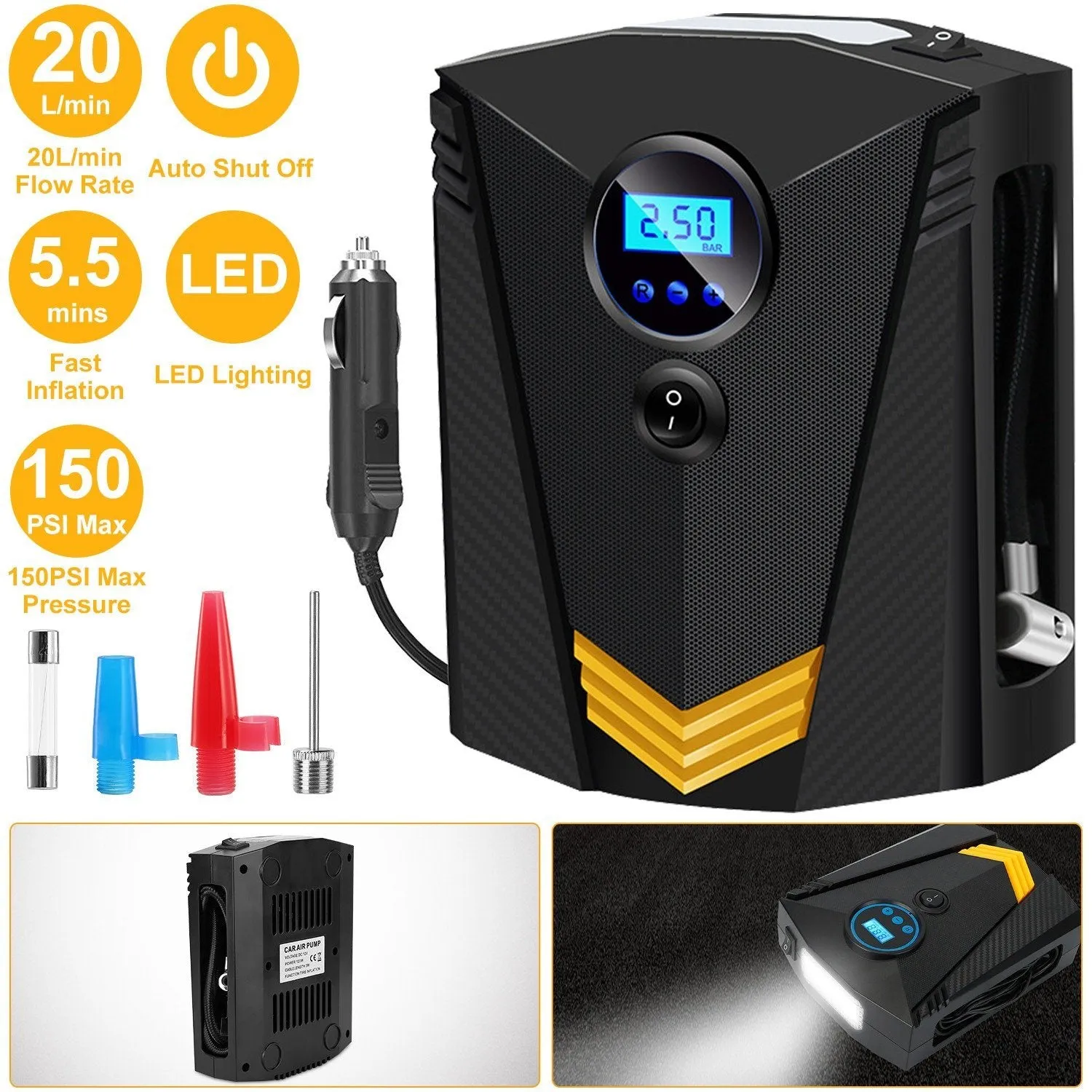12V DC 100W 150PSI Digital Tire Inflator