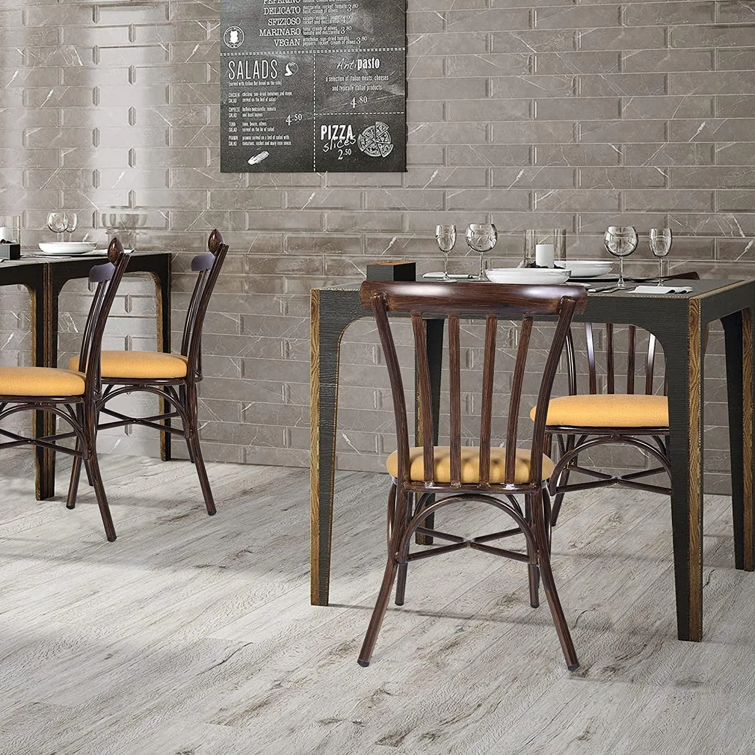 2 Set Modern Upholstered Dining Chair Armless Side Chairs