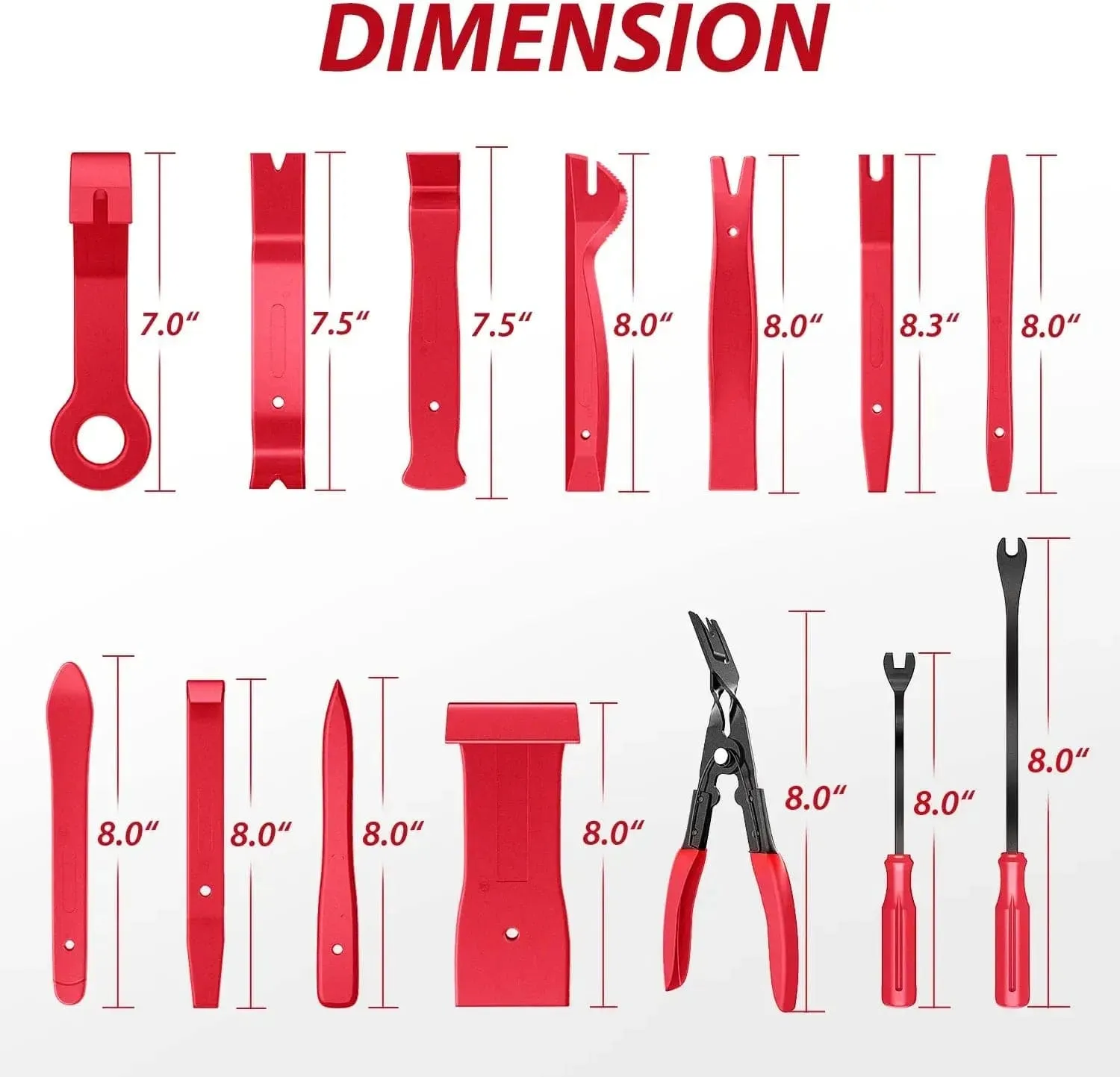 200 Pcs Trim Removal Tool Kit Red