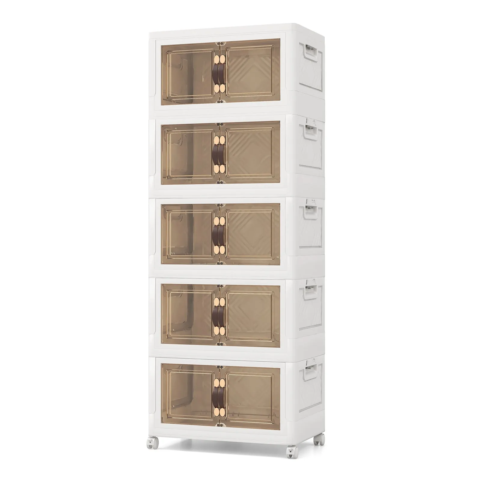 27/34/44/59/78/92.5 Gal Stackable Storage Bins with Lockable Wheels-92.5 Gal-5-Tier