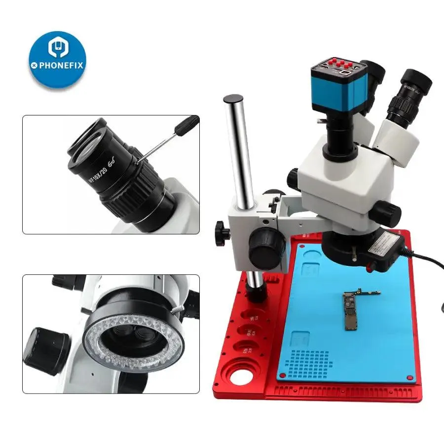 3.5X-90X Simul Trinocular Stereo Microscope for Phone PCB Soldering Repair