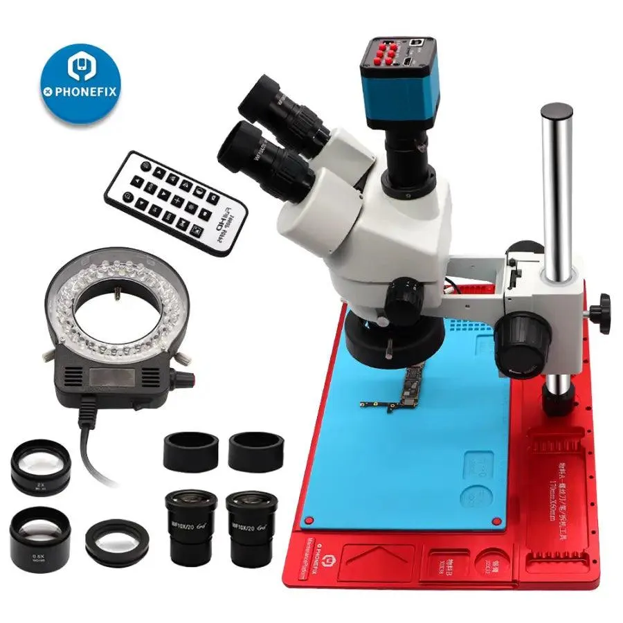 3.5X-90X Simul Trinocular Stereo Microscope for Phone PCB Soldering Repair
