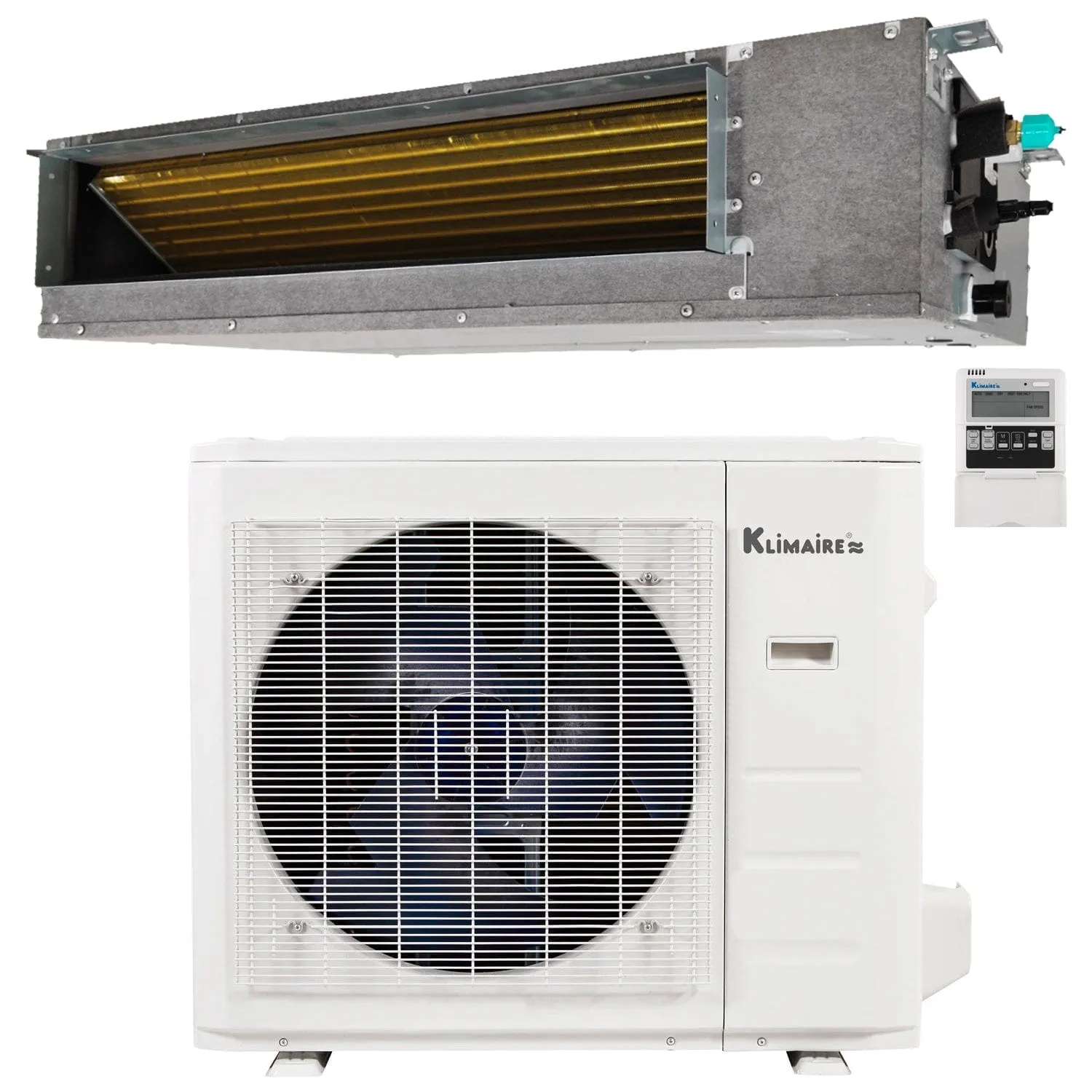 36,000 Btu 15.8 SEER2 Klimaire Light Commercial Ducted Recessed Mini-split Inverter Air Conditioner Heat Pump System 220V