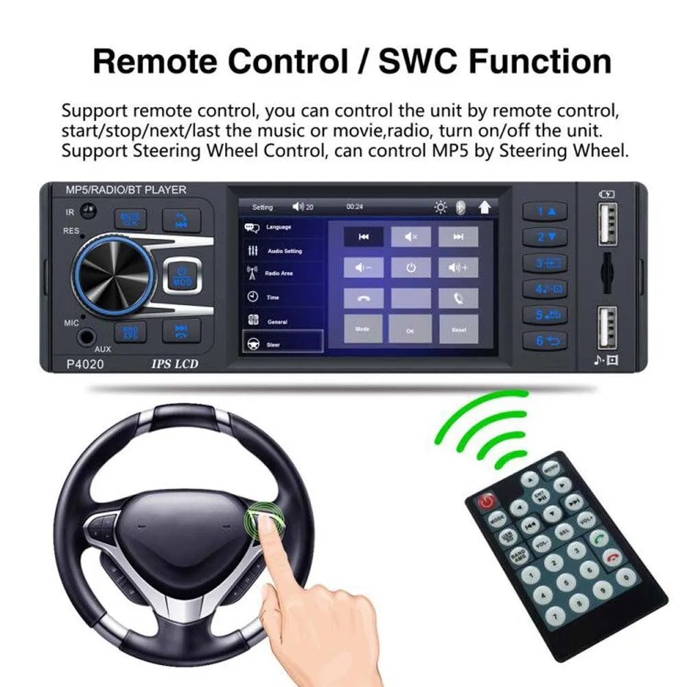 3.8 Inch Car Radio Ips Screen Bluetooth 2.0 Mp5 Player with