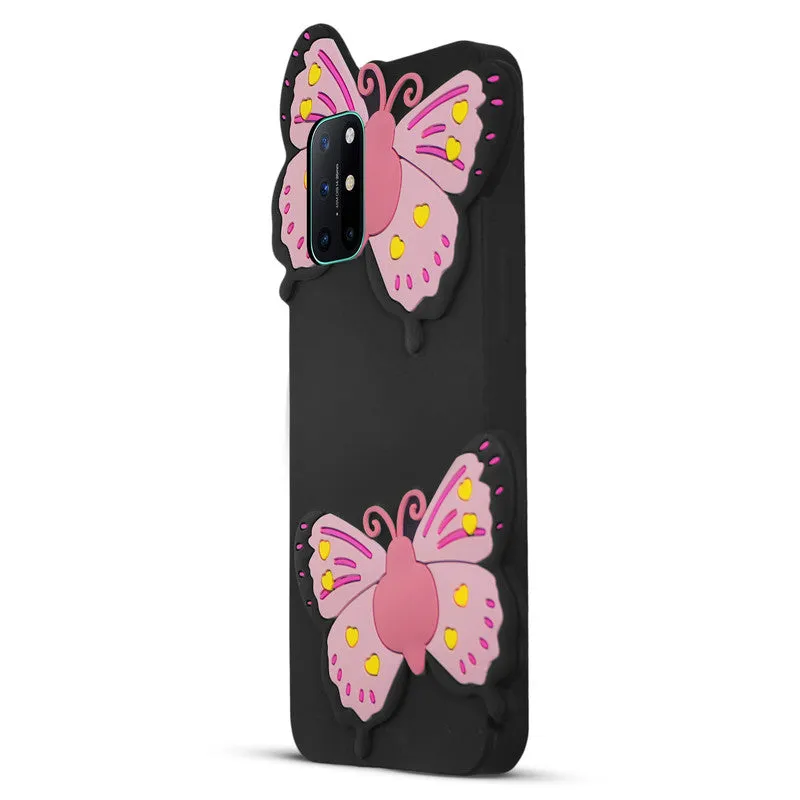 3D Vibrant Butterfly Silicone Phone Case For OnePlus-9R-5G