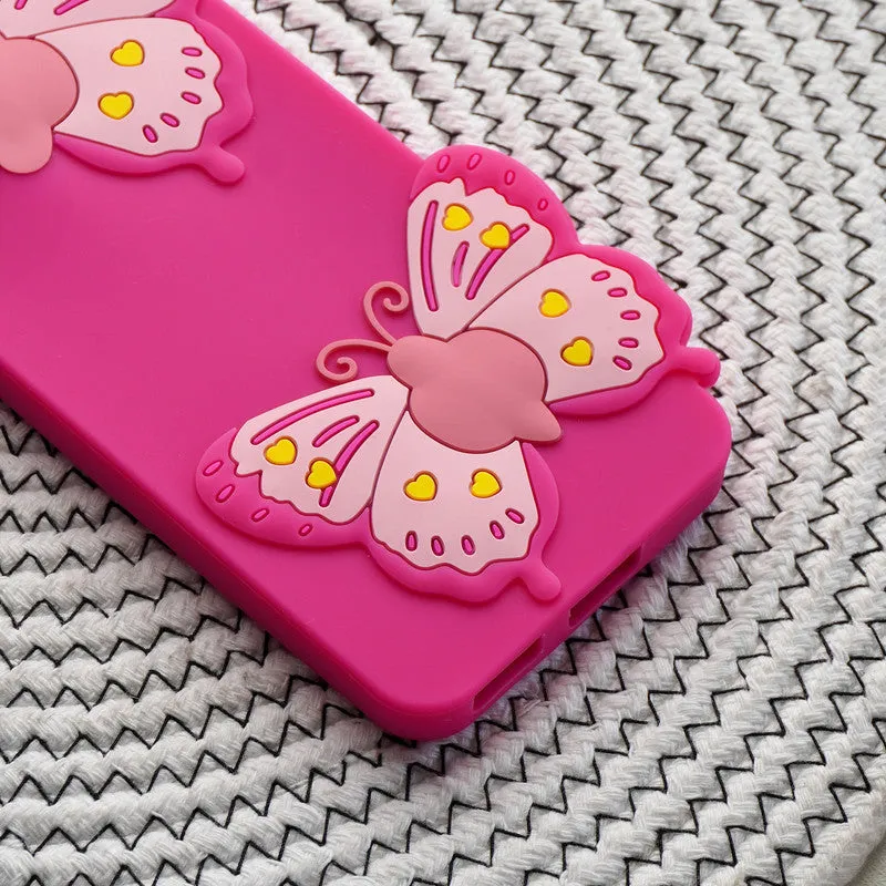 3D Vibrant Butterfly Silicone Phone Case For OnePlus-9R-5G