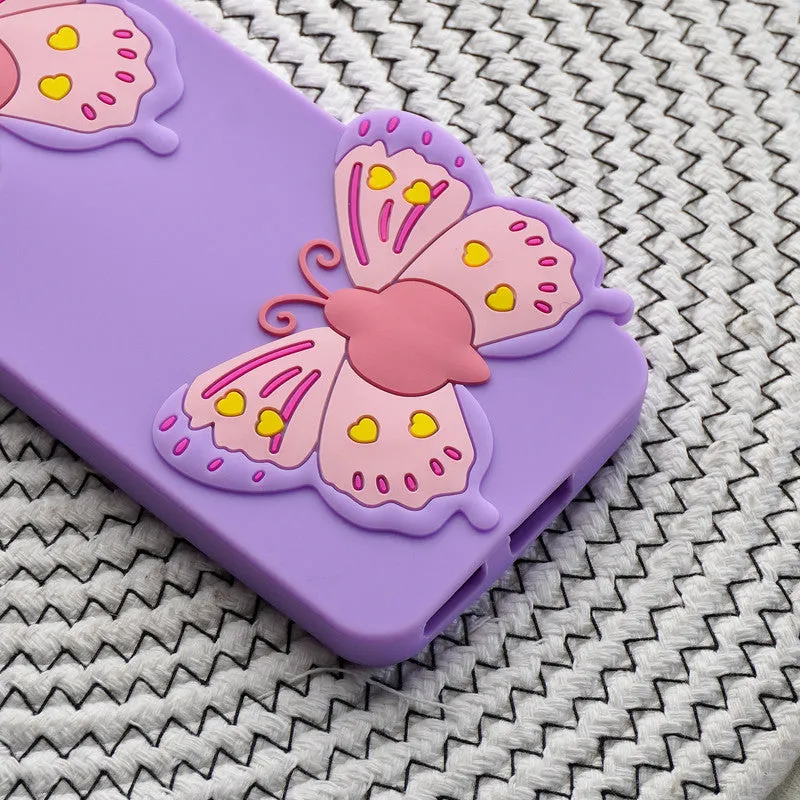 3D Vibrant Butterfly Silicone Phone Case For OnePlus-9R-5G