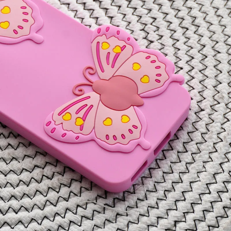 3D Vibrant Butterfly Silicone Phone Case For OnePlus-9R-5G