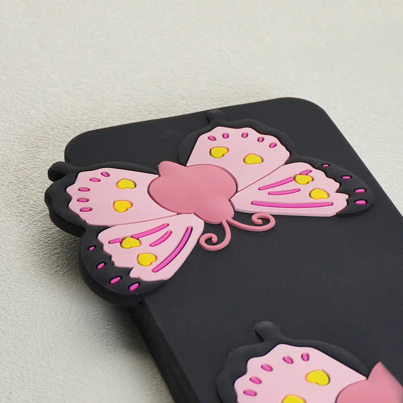 3D Vibrant Butterfly Silicone Phone Case For OnePlus-9R-5G