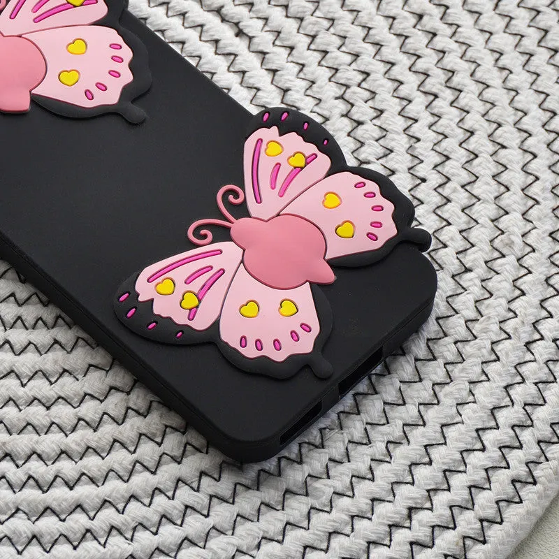 3D Vibrant Butterfly Silicone Phone Case For OnePlus-9R-5G