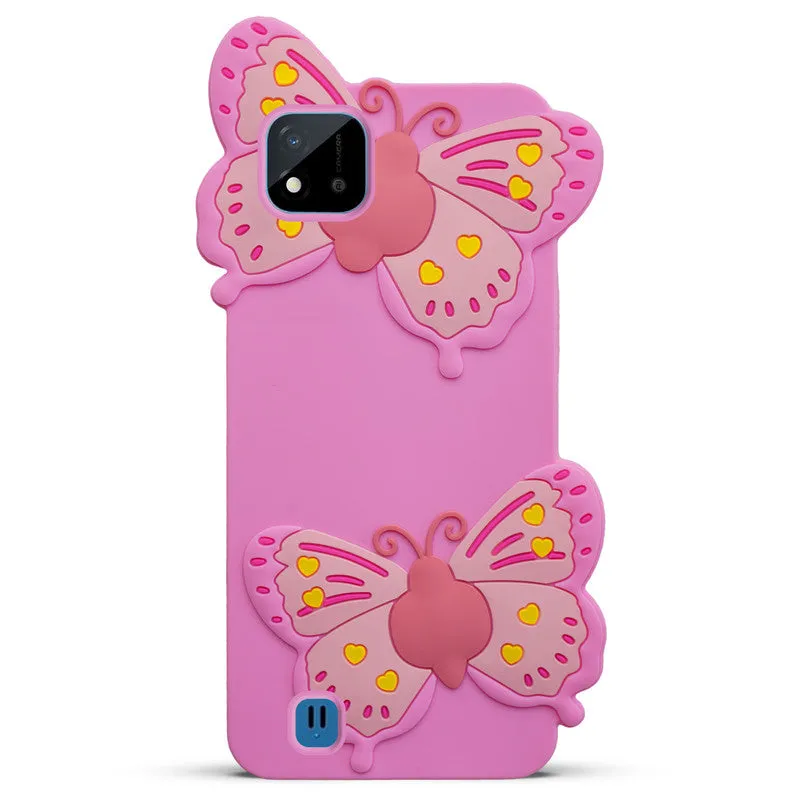 3D Vibrant Butterfly Silicone Phone Case For Realme C20