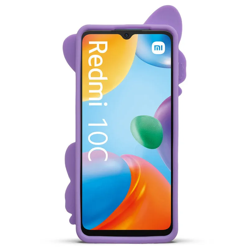 3D Vibrant Butterfly Silicone Phone Case For Redmi 10C