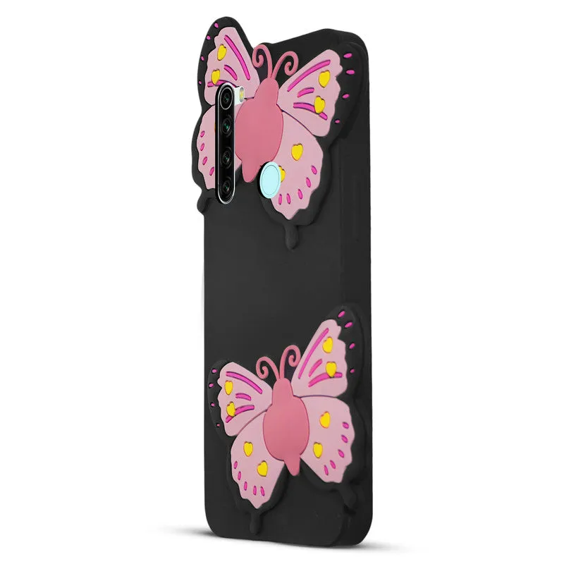 3D Vibrant Butterfly Silicone Phone Case For Redmi Note 8