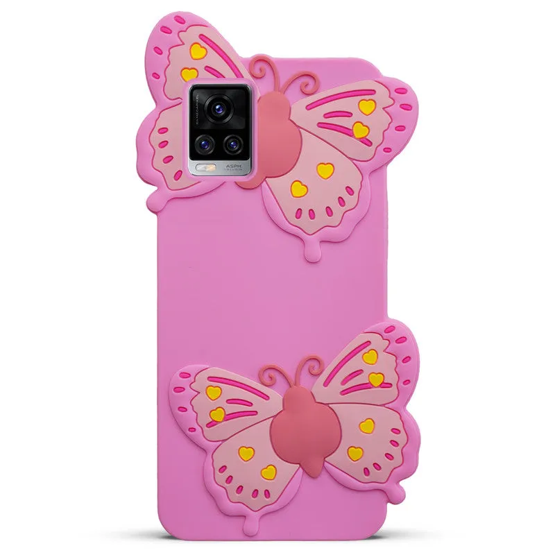 3D Vibrant Butterfly Silicone Phone Case For Vivo V20