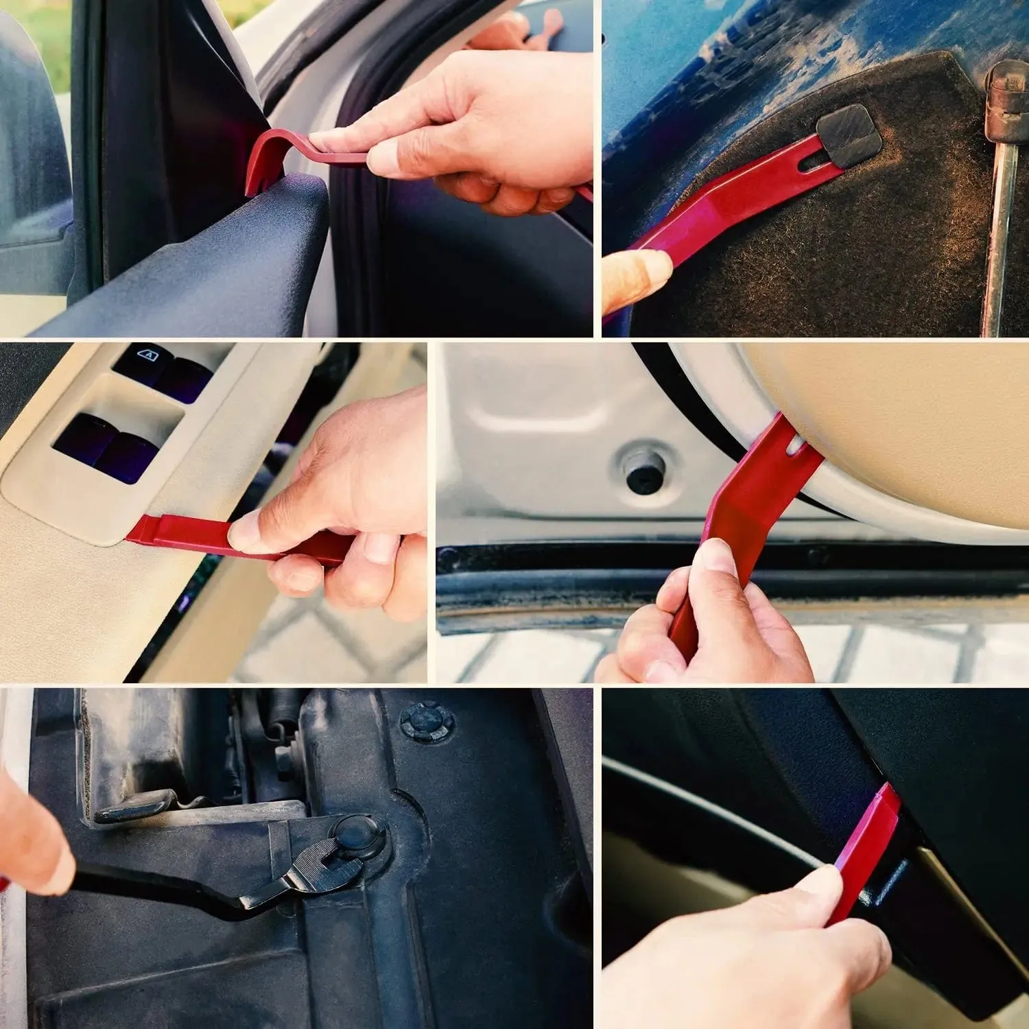 5 Pcs Auto Trim Removal Tool Set Red