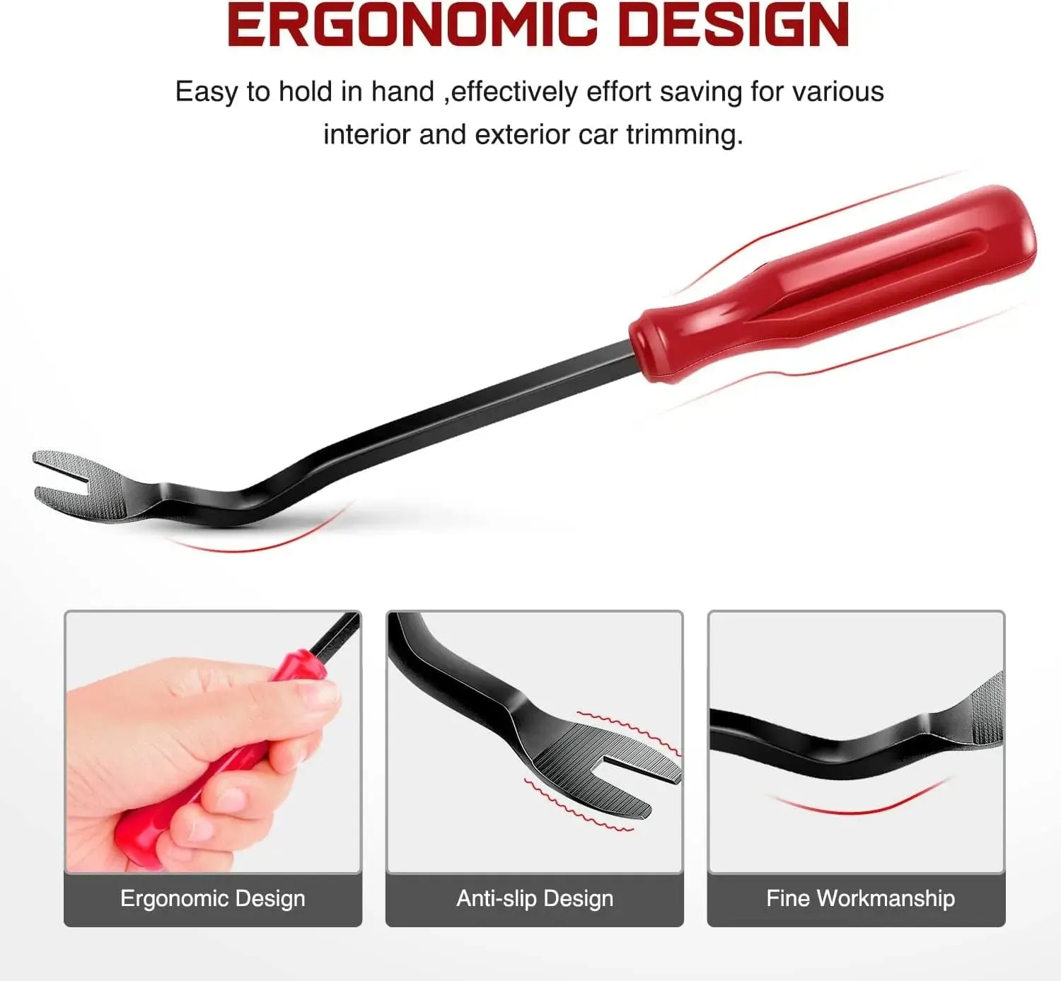 5 Pcs Auto Trim Removal Tool Set Red