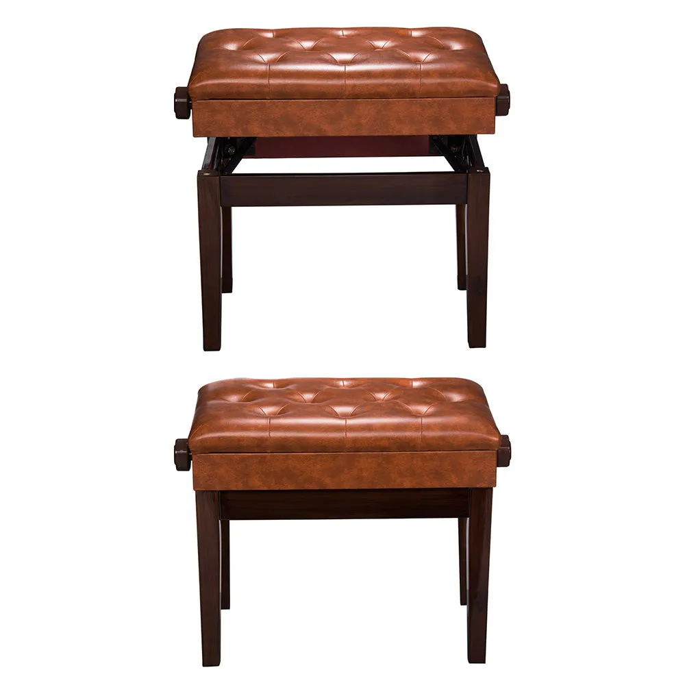 Adjustable Piano Bench with Storage 23x13" Seat