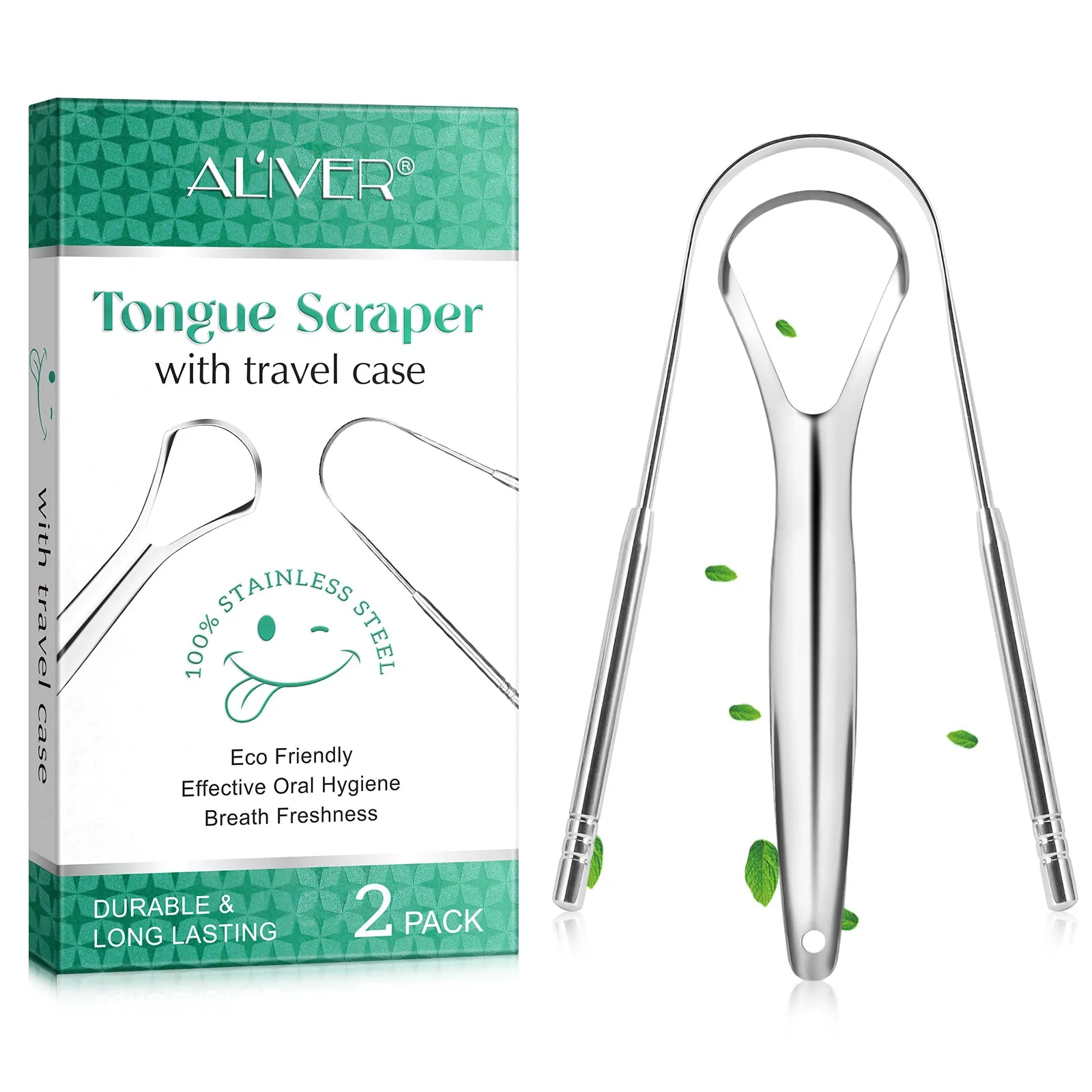 Aliver Tongue scraper B C (silver) set