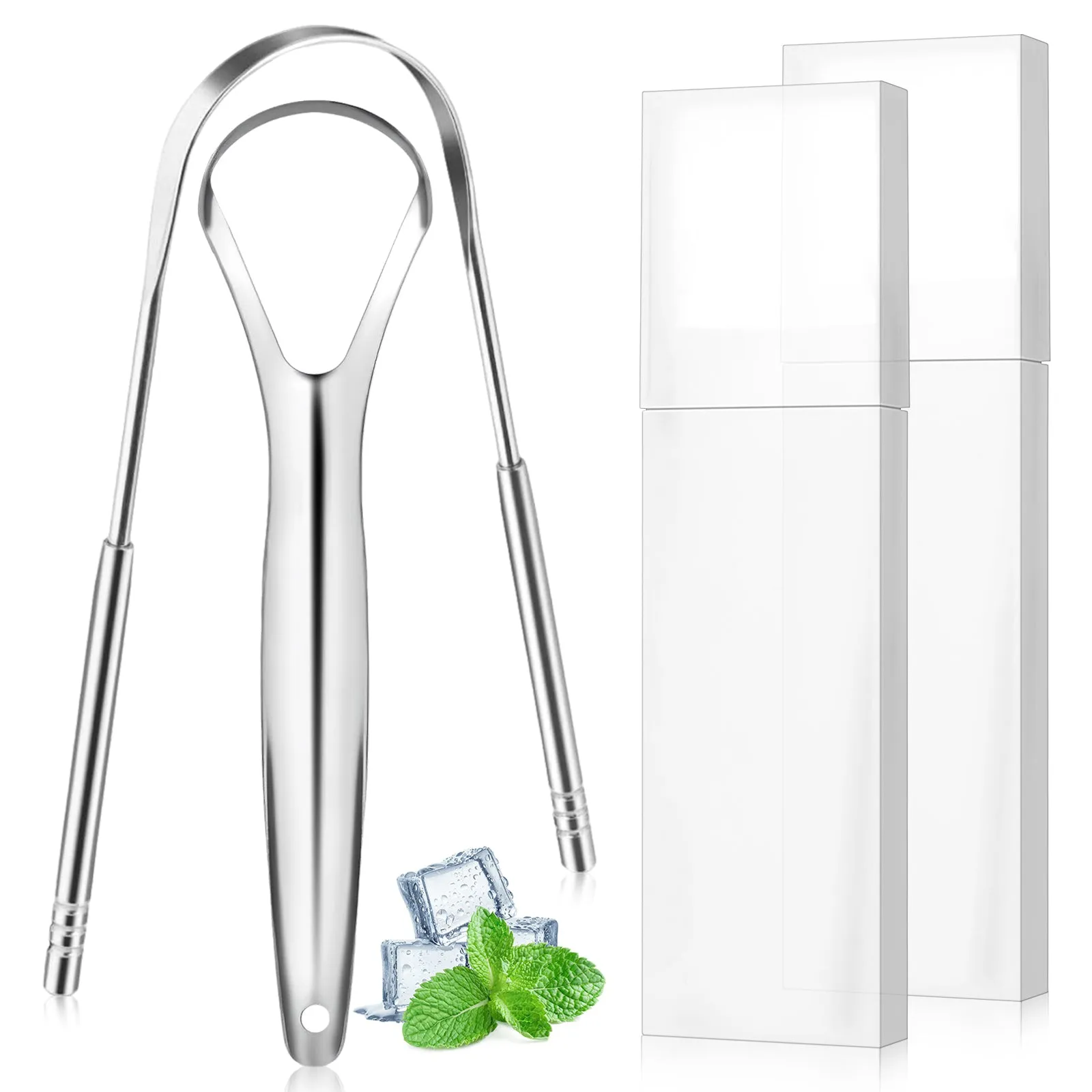 Aliver Tongue scraper B C (silver) set