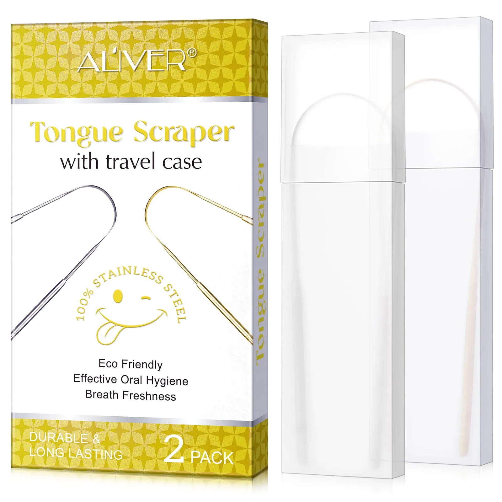 Aliver Tongue scraper C (silver)   C (gold) set