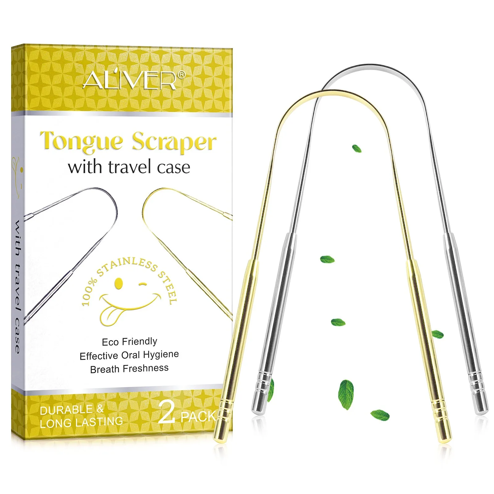 Aliver Tongue scraper C (silver)   C (gold) set