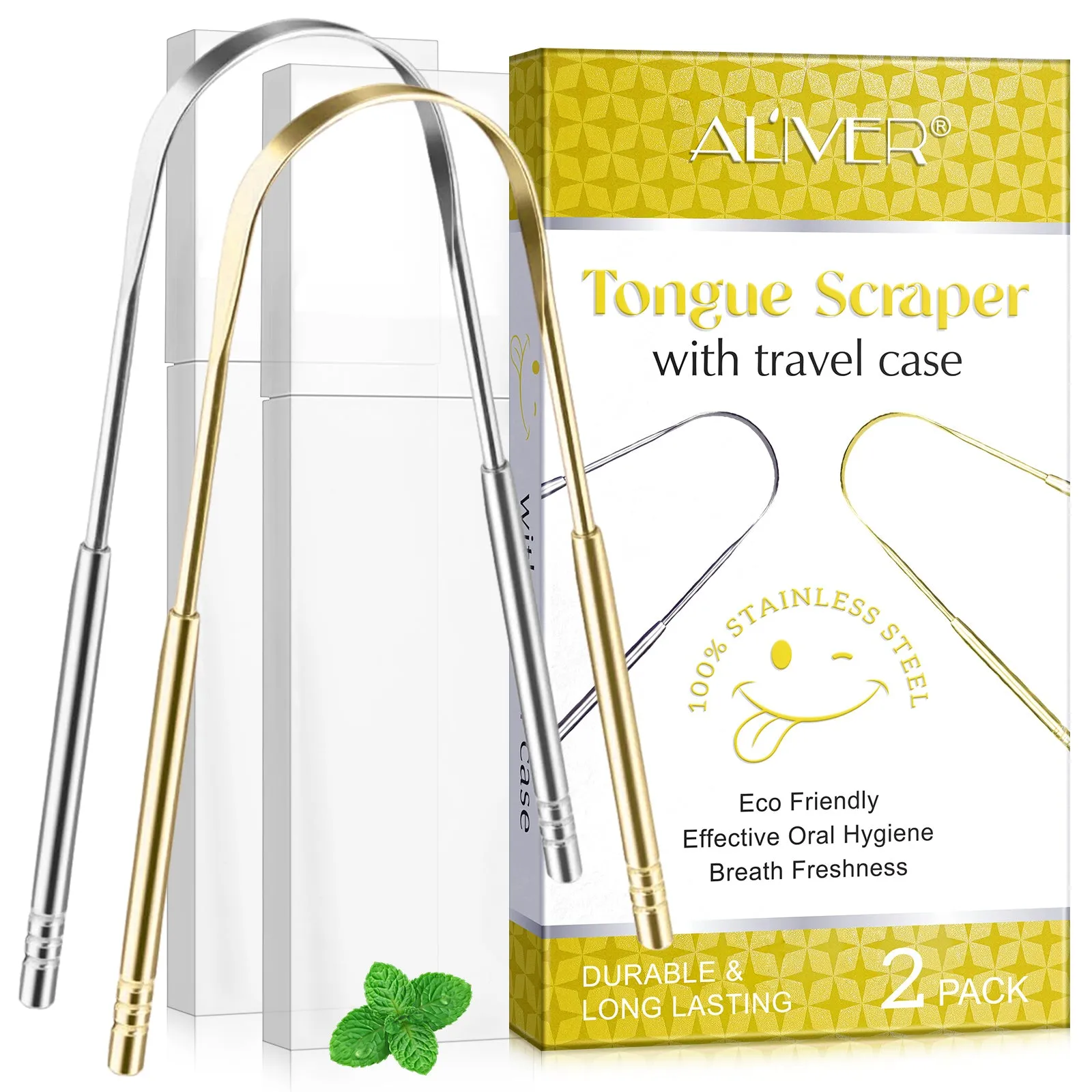 Aliver Tongue scraper C (silver)   C (gold) set