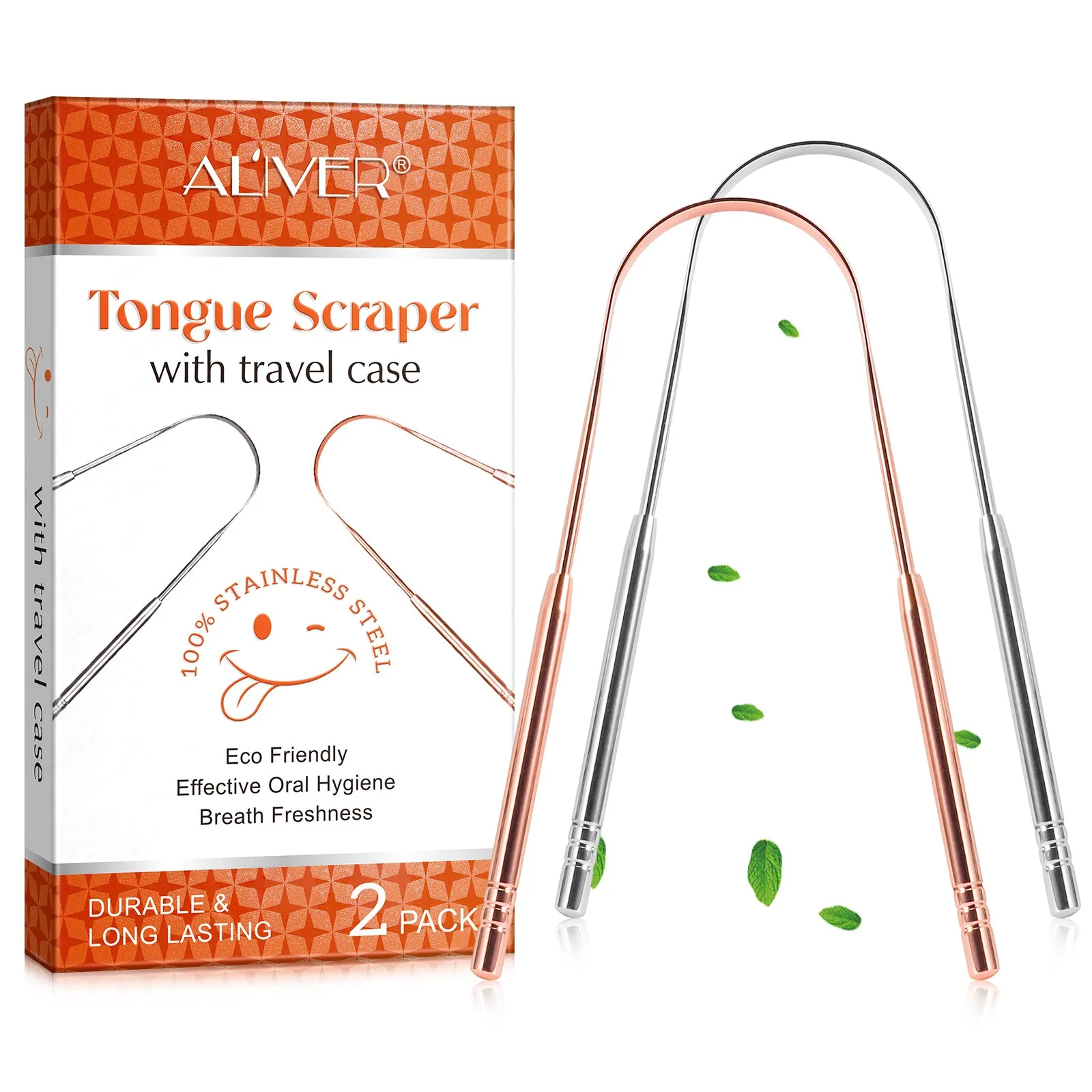 Aliver Tongue scraper C (silver)   C (rose gold) set