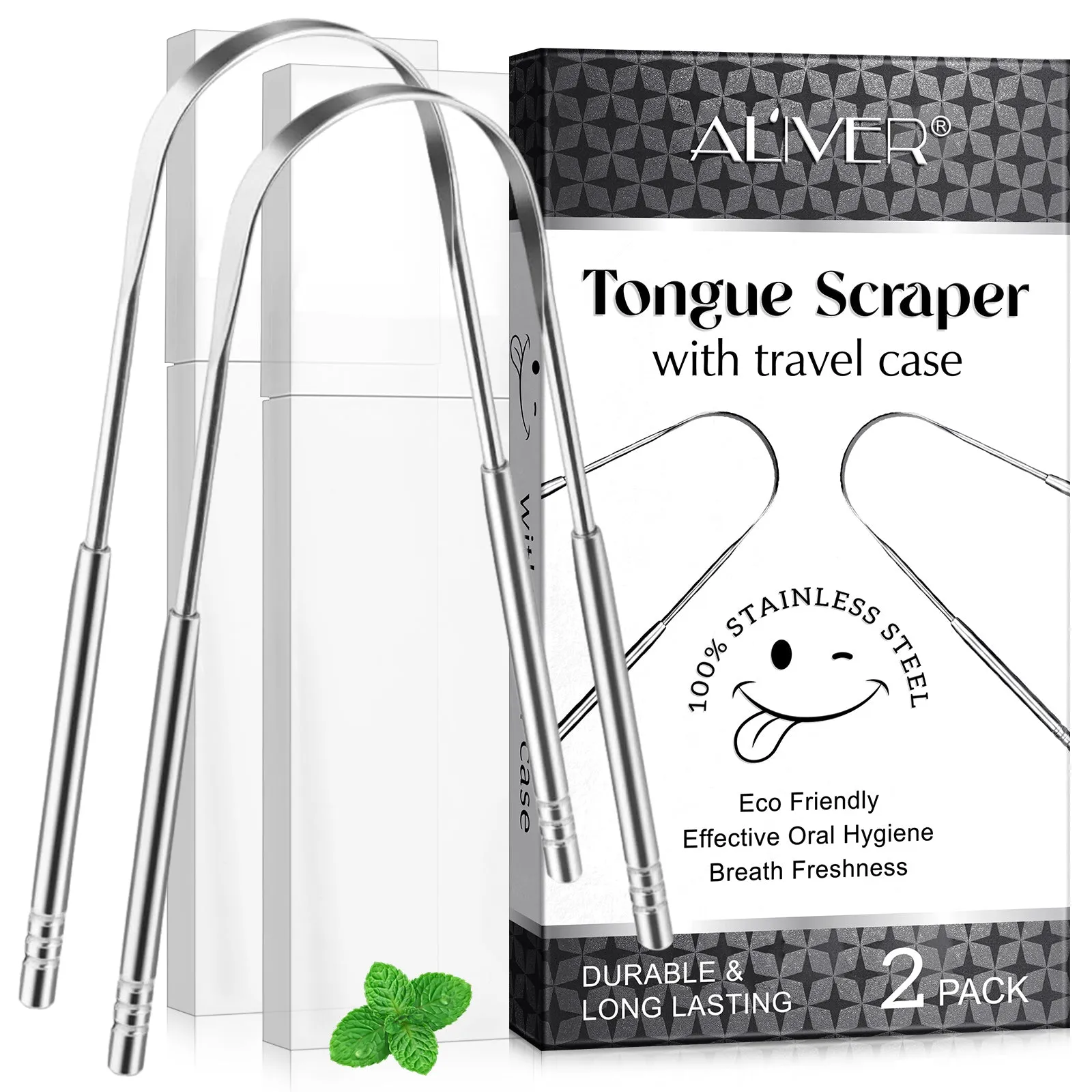 Aliver Tongue scraper C (silver)   C (silver) set