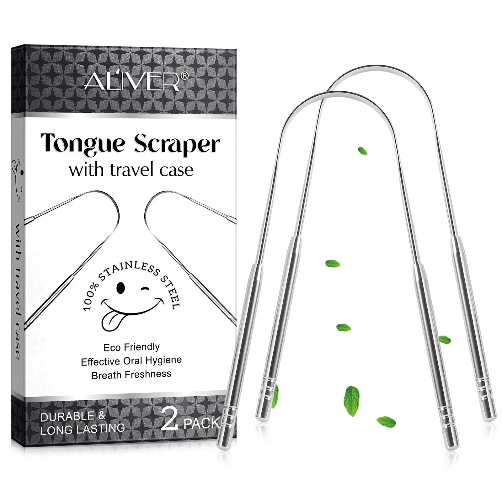 Aliver Tongue scraper C (silver)   C (silver) set