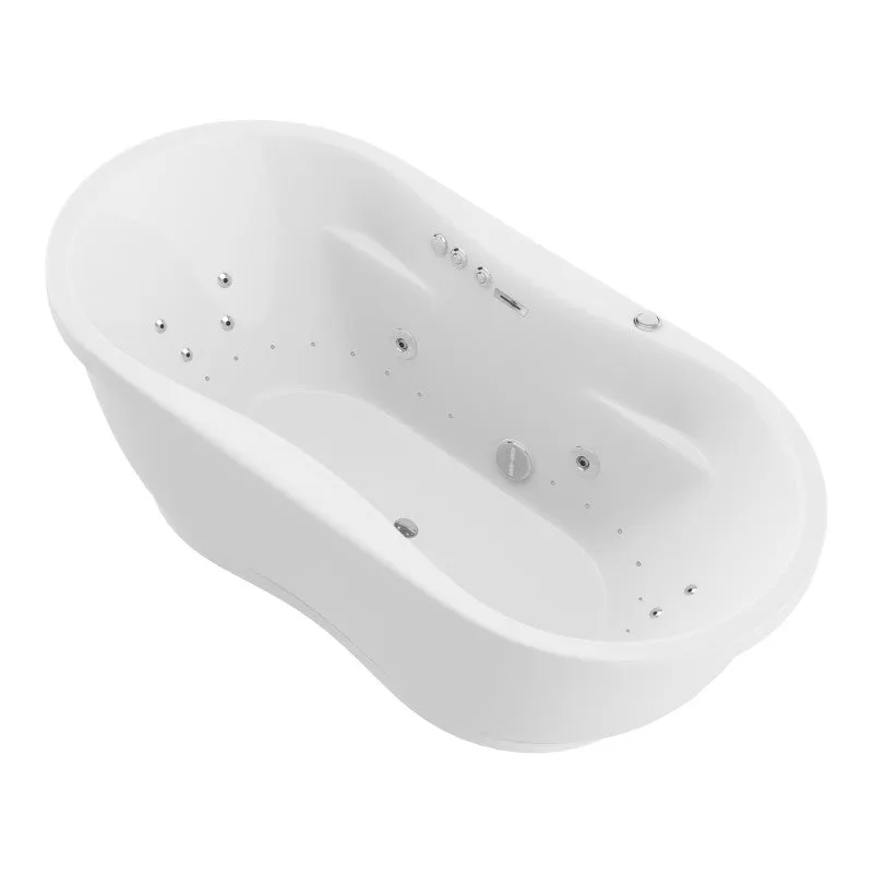 ANZZI Lori 71 in. Whirlpool and Air Bath Tub in White