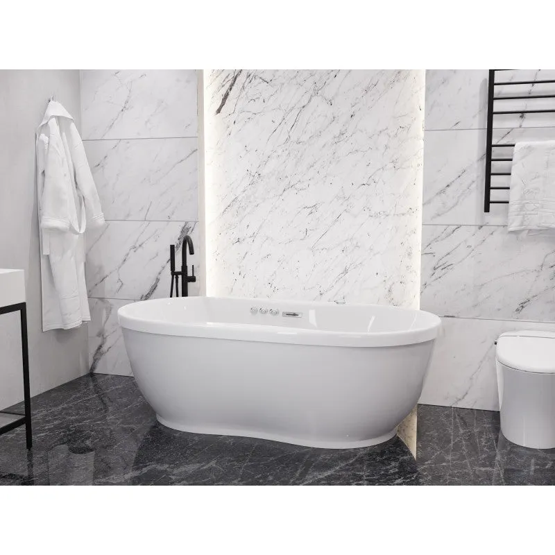 ANZZI Lori 71 in. Whirlpool and Air Bath Tub in White