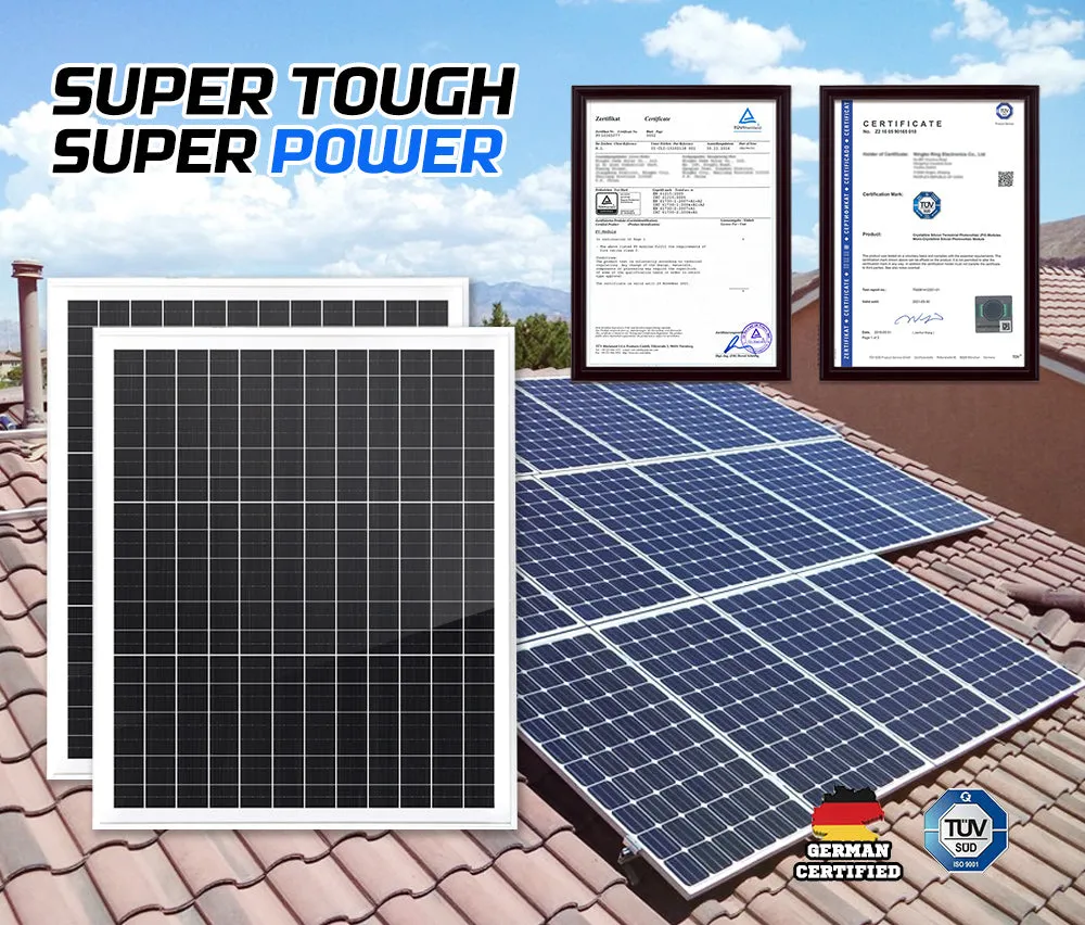 Atem Power 60W Solar Panel 12V Mono Generator Fixed    Solar Mounting Brackets