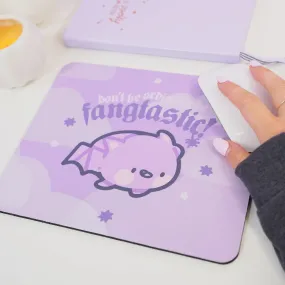 Bartholomew the Bat Halloween Mouse Pad | Don’t Be Ordinary, Be Fangtastic Quote | Spooky Cute Gothic Purple Desk Decor