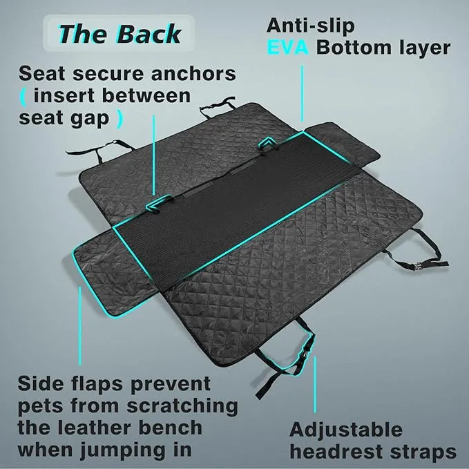 BestEvMod Compatible with Rivian R1S R1T Pet Dog Seat Cover Accessories, Large Heavy Duty Dog Back Seat Cover Protector Compatible with Rivian R1T & Rivian R1S 2022-2024 Accessories