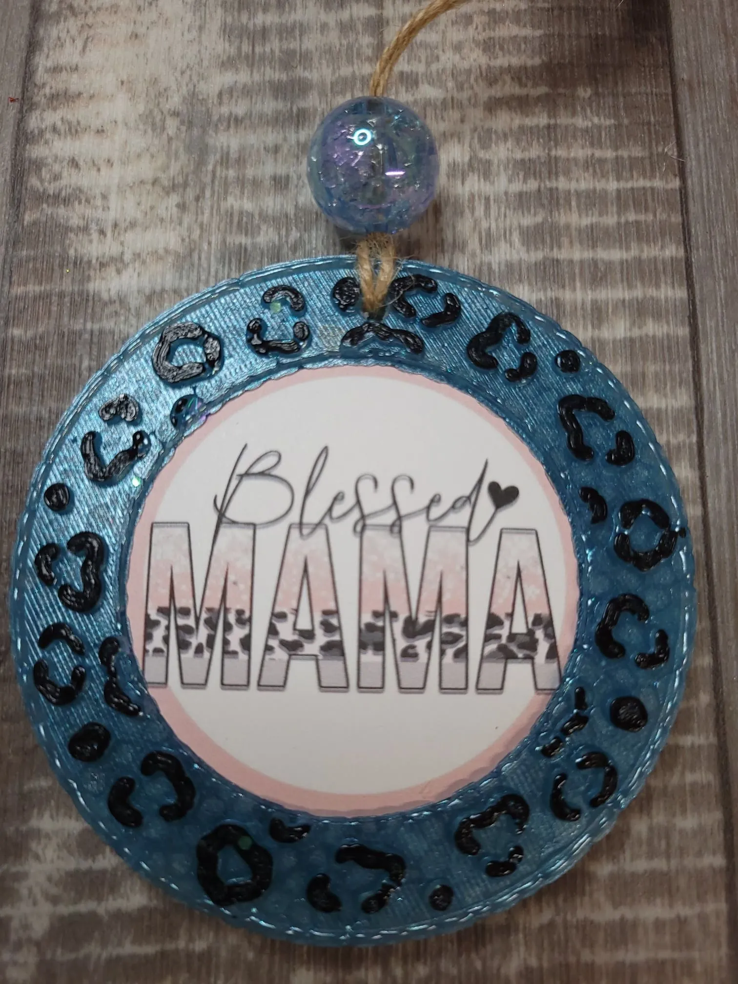 Blessed Mama leopard circle freshie