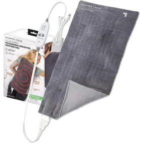 Calming Heat Massaging Weighted Electric Heating Pad - Sharper Image 12 Settings