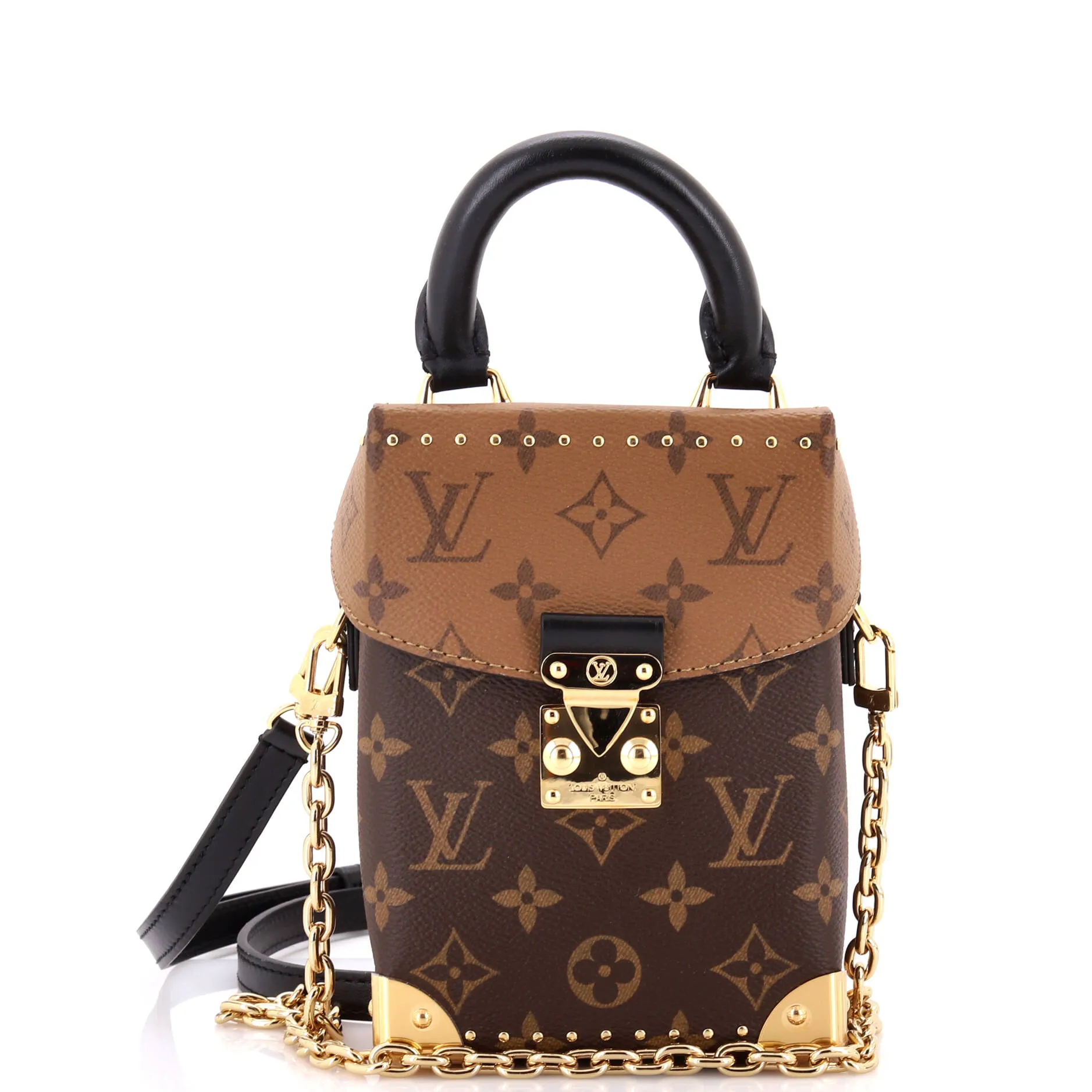 Camera Box NM Handbag Studded Reverse Monogram Canvas