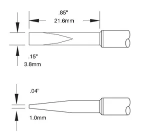 CARTRIDGE, CHISEL,  3.8MM X 22MM LG, 12DEG-10PK