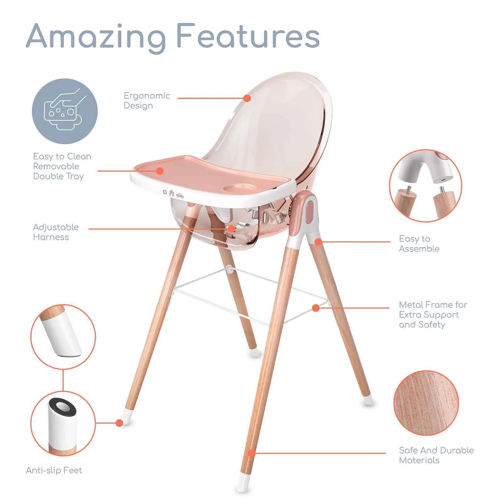 Children of Design 6 in 1 Classic High Chair