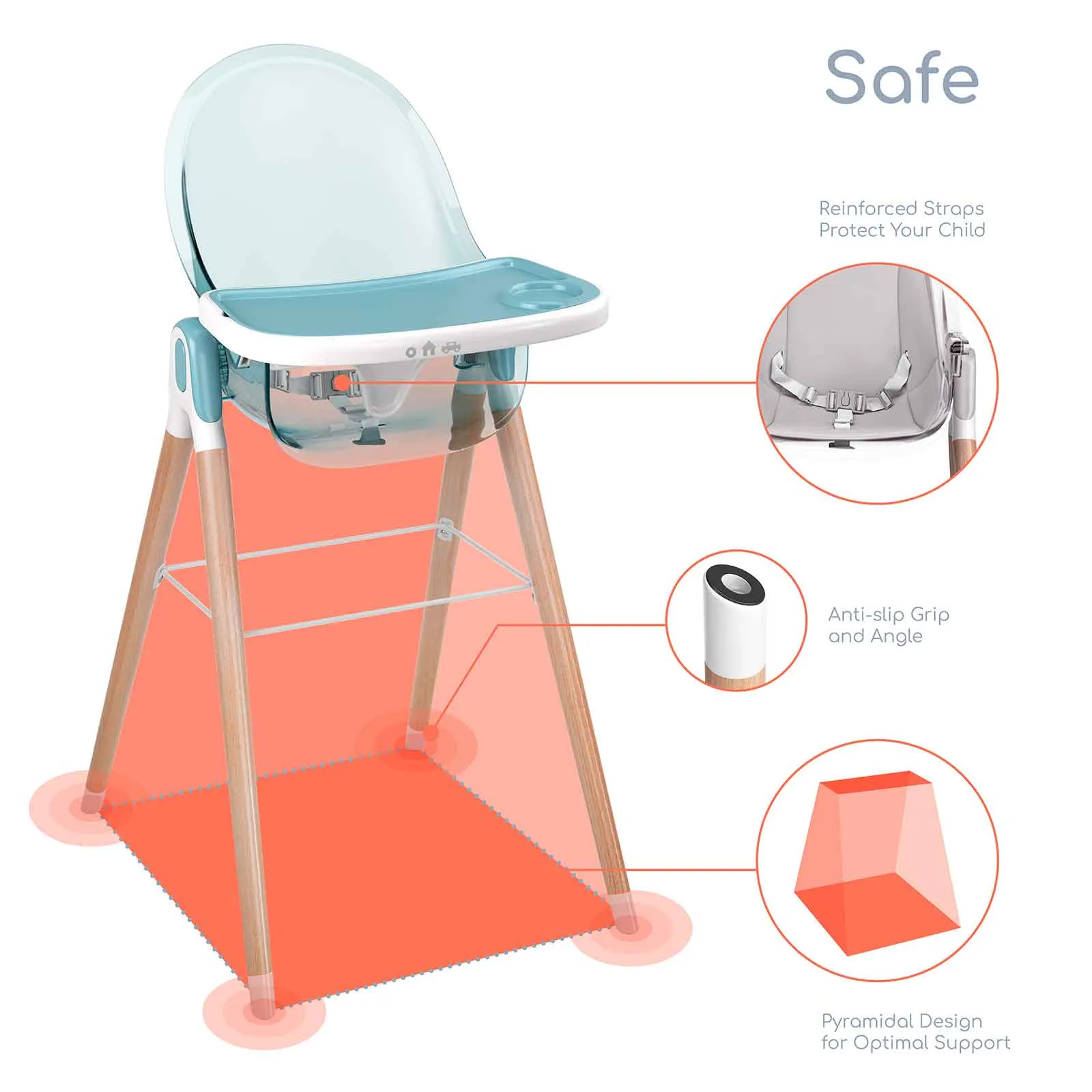 Children of Design 6 in 1 Classic High Chair
