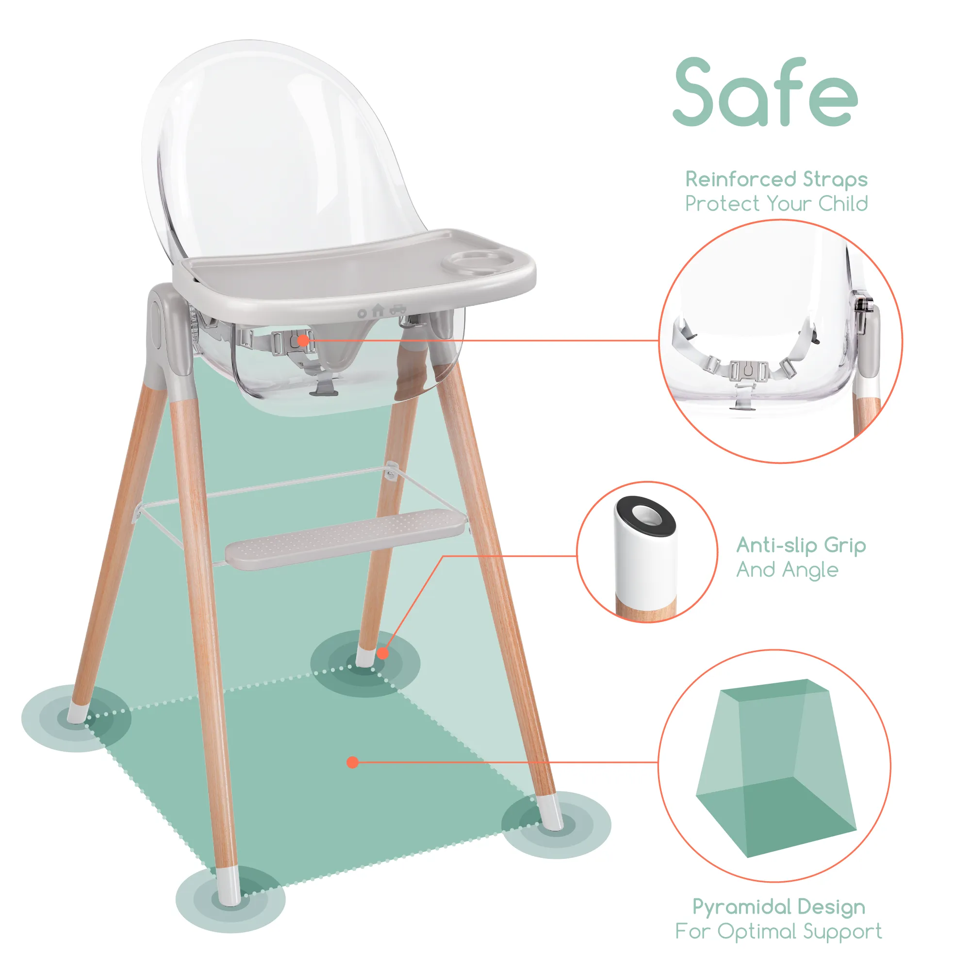 Children of Design 6 in 1 Classic High Chair