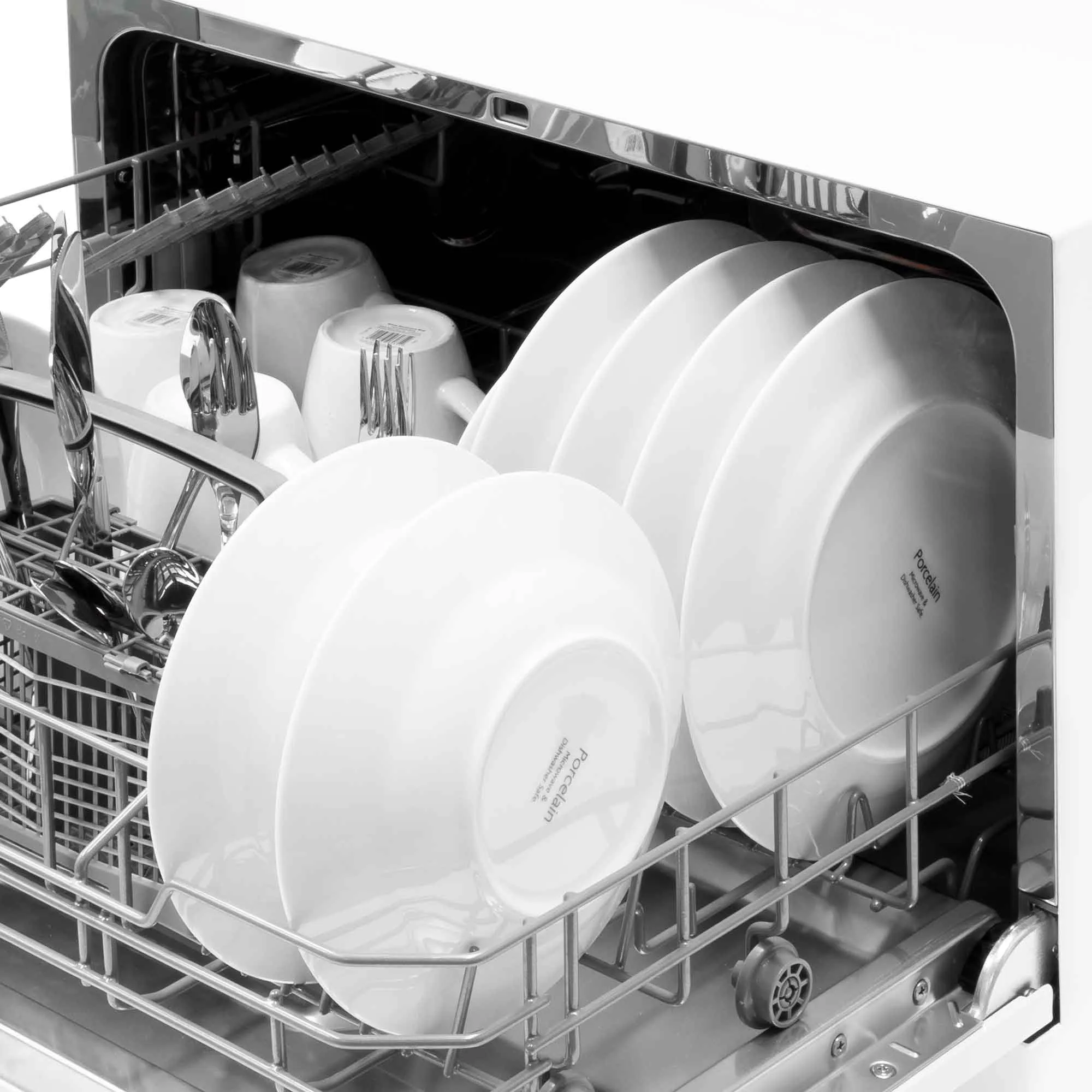 Compact Tabletop Dishwasher 6 Place Settings, 6 Programmes, Low Noise, 6.5L Cycle - White - DH83