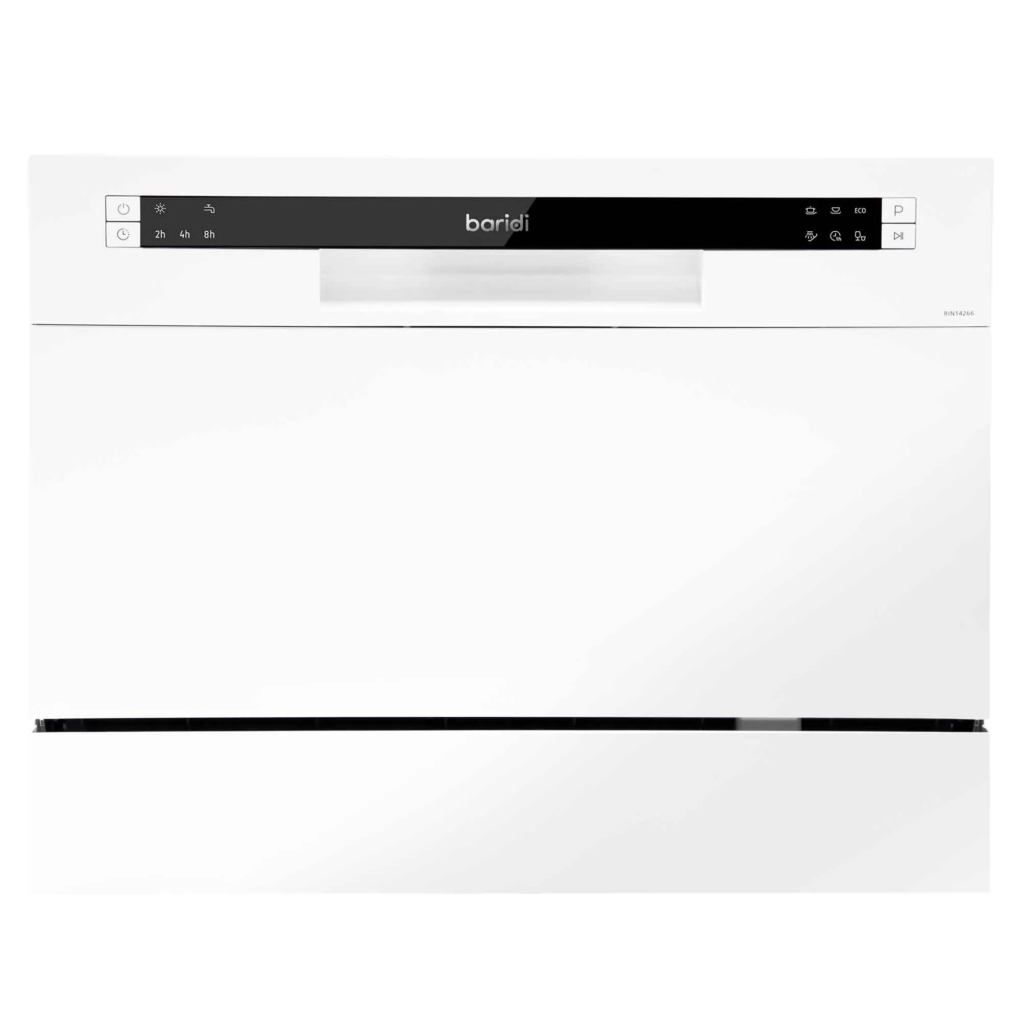 Compact Tabletop Dishwasher 6 Place Settings, 6 Programmes, Low Noise, 6.5L Cycle - White - DH83