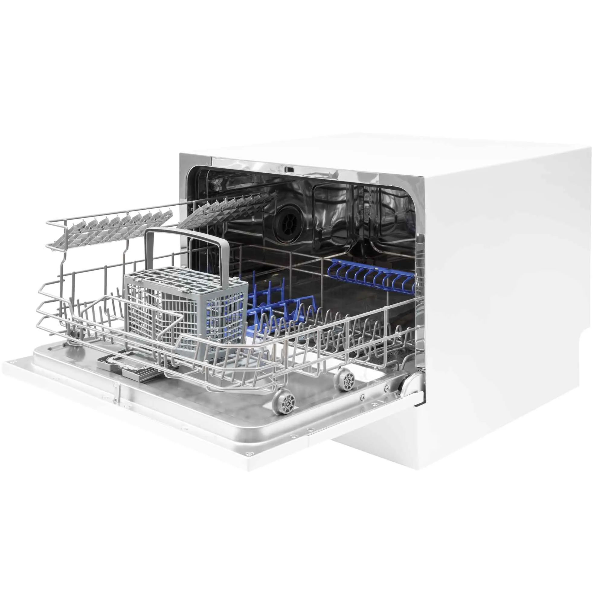 Compact Tabletop Dishwasher 6 Place Settings, 6 Programmes, Low Noise, 6.5L Cycle - White - DH83