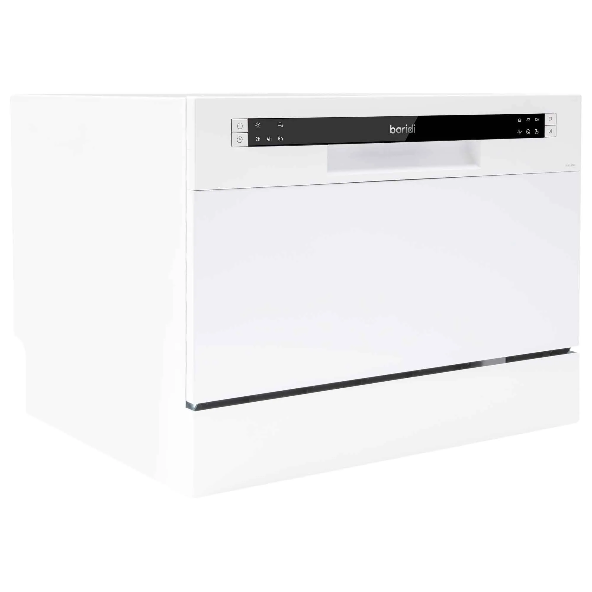 Compact Tabletop Dishwasher 6 Place Settings, 6 Programmes, Low Noise, 6.5L Cycle - White - DH83